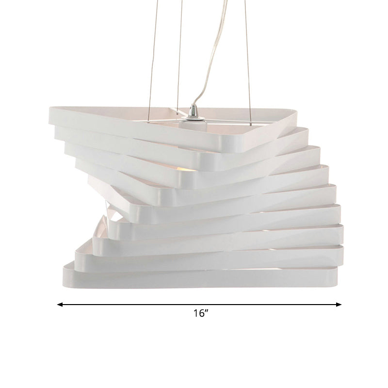 Suspension découpée au laser - Plafonnier contemporain en métal blanc