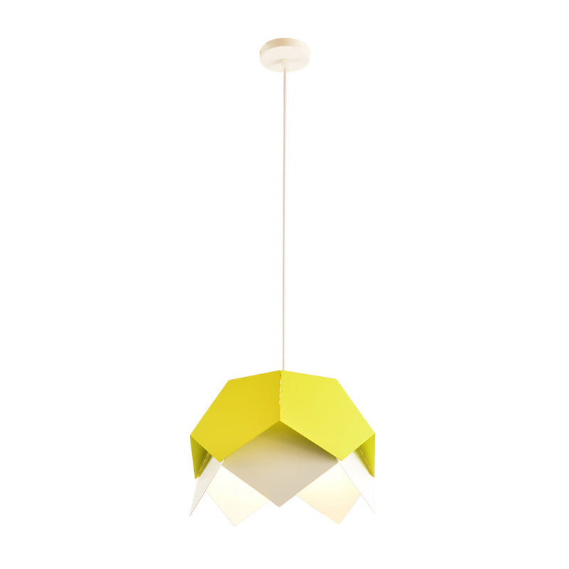 Modern Geometric Metal Ceiling Light with Colorful Hanging Pendant for Dining Room