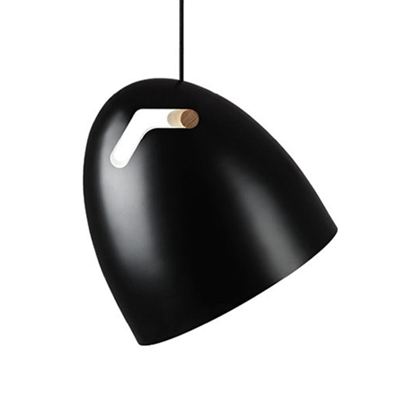 Dome Metal Pendant Lamp - Modern 1 Head Black Hanging Light Fixture For Restaurants