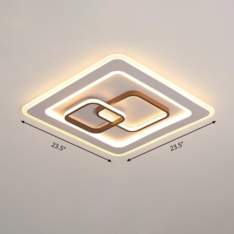 Lampe de chambre à coucher contemporaine à LED encastrable en blanc - Design carré en acrylique