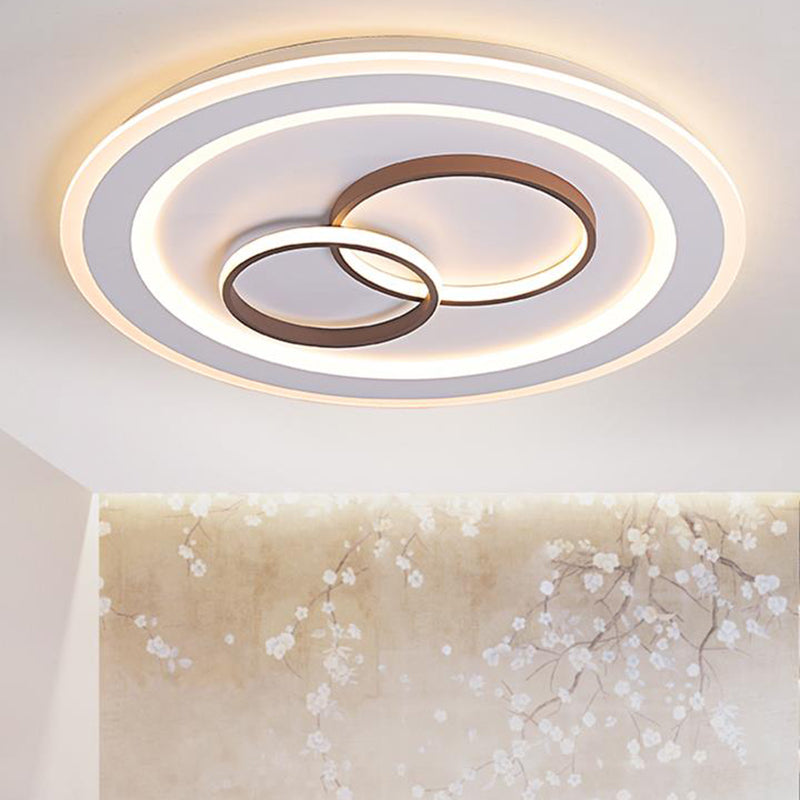 Minimalist Acrylic LED Bedroom Ceiling Lamp in White - 24.5"/31" Wide Circle Flush Mount Lighting