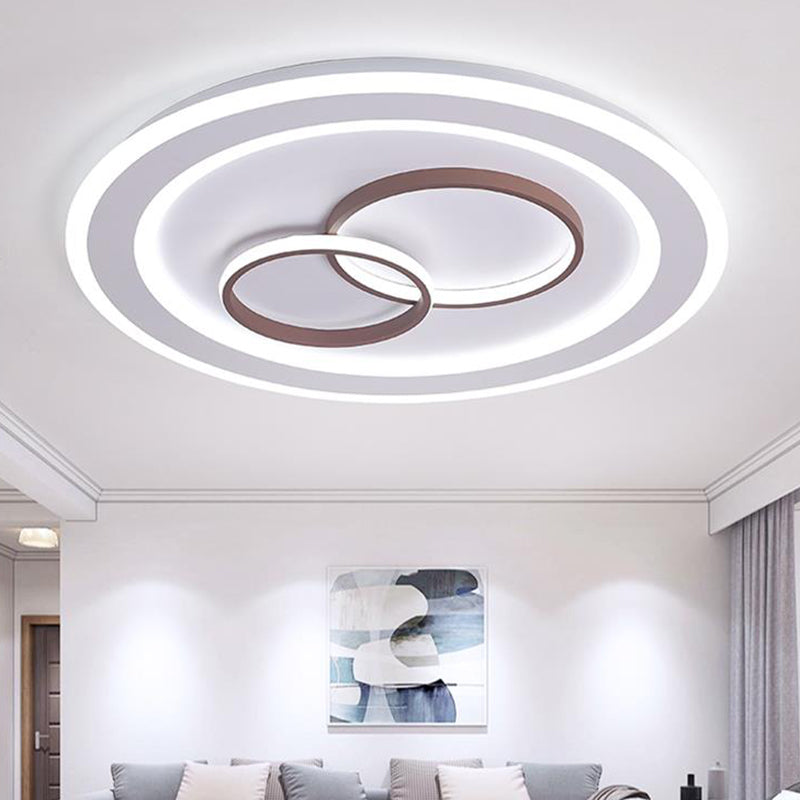 Minimalist Acrylic LED Bedroom Ceiling Lamp in White - 24.5"/31" Wide Circle Flush Mount Lighting