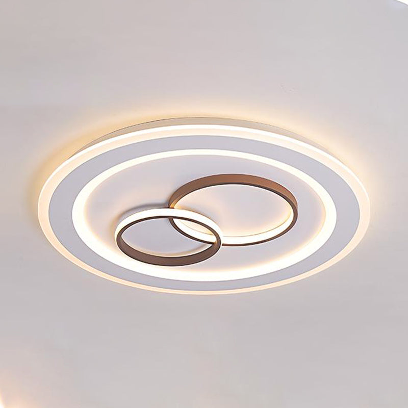 Minimalist Acrylic LED Bedroom Ceiling Lamp in White - 24.5"/31" Wide Circle Flush Mount Lighting