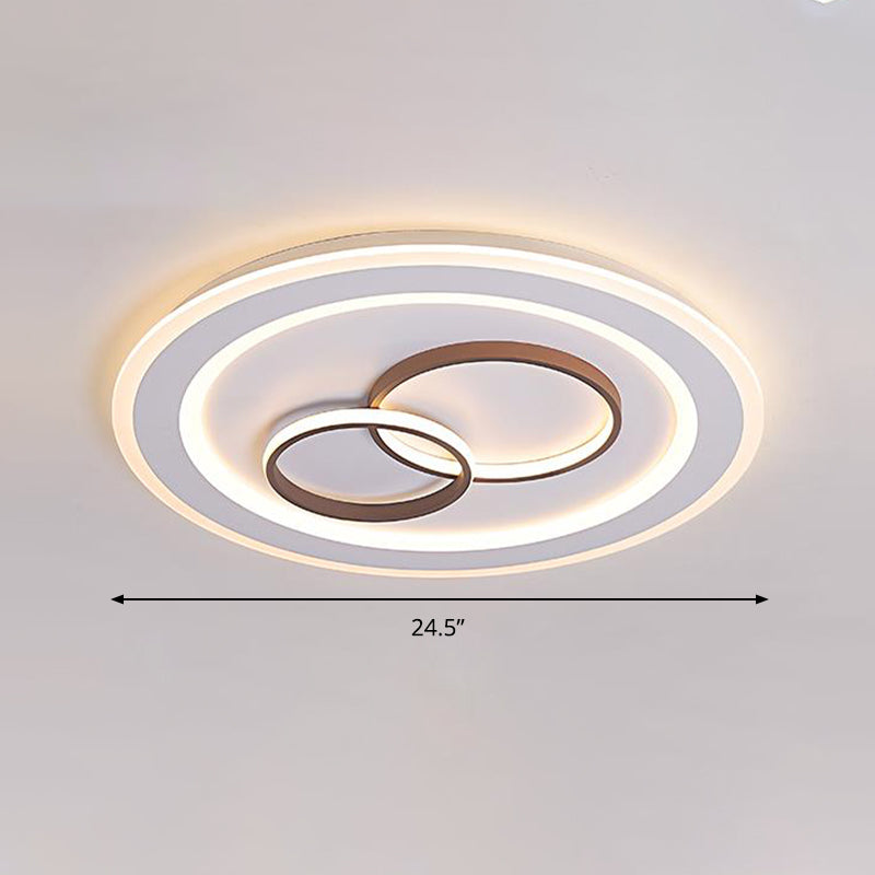 Minimalist Acrylic LED Bedroom Ceiling Lamp in White - 24.5"/31" Wide Circle Flush Mount Lighting