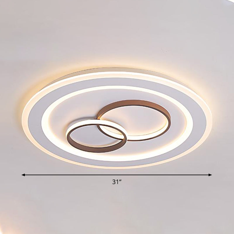 Minimalist Acrylic LED Bedroom Ceiling Lamp in White - 24.5"/31" Wide Circle Flush Mount Lighting