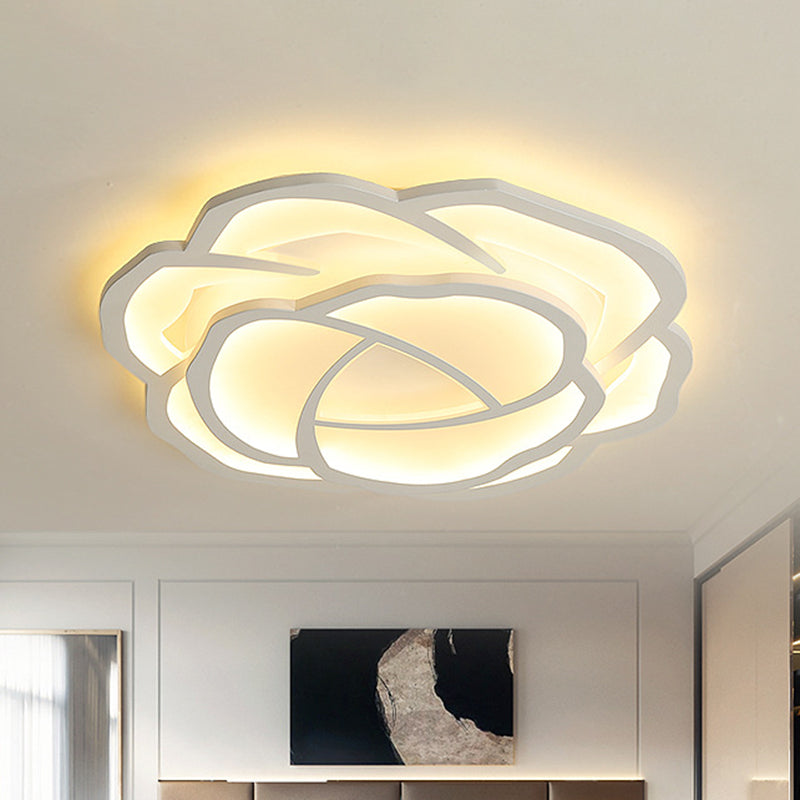 16.5"/20.5" Acrylic Flush Mount LED Flower Ceiling Lamp - Modern Style, White/Warm Light