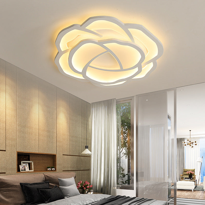 16.5"/20.5" Acrylic Flush Mount LED Flower Ceiling Lamp - Modern Style, White/Warm Light
