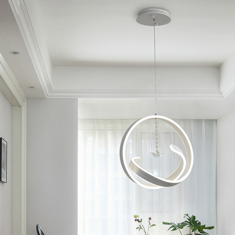Lustre à LED suspendu minimaliste à torsion - Acrylique de style simple, lumière chaude/blanche