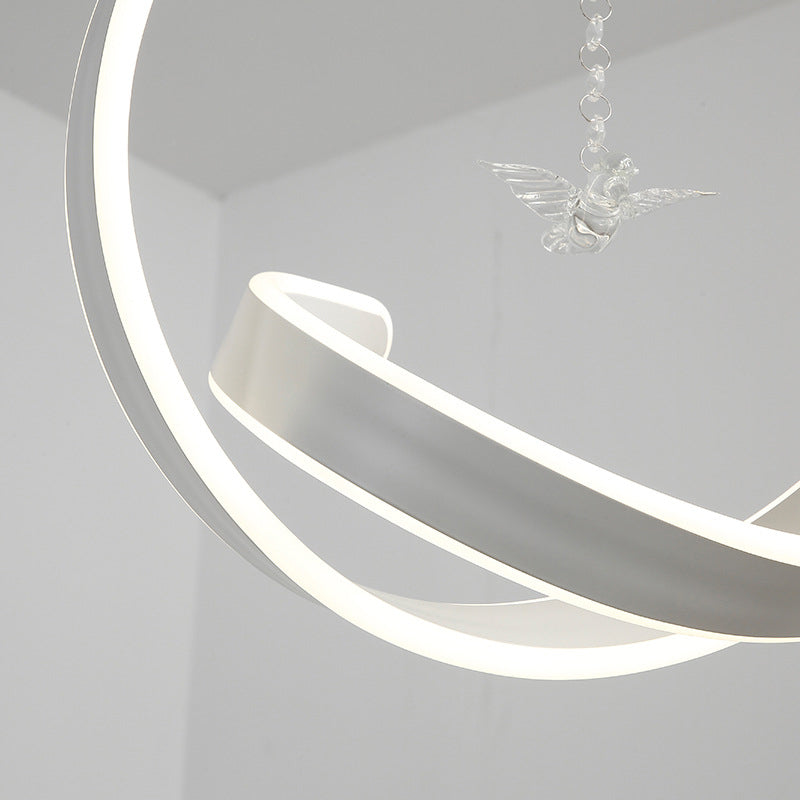 Lustre à LED suspendu minimaliste à torsion - Acrylique de style simple, lumière chaude/blanche