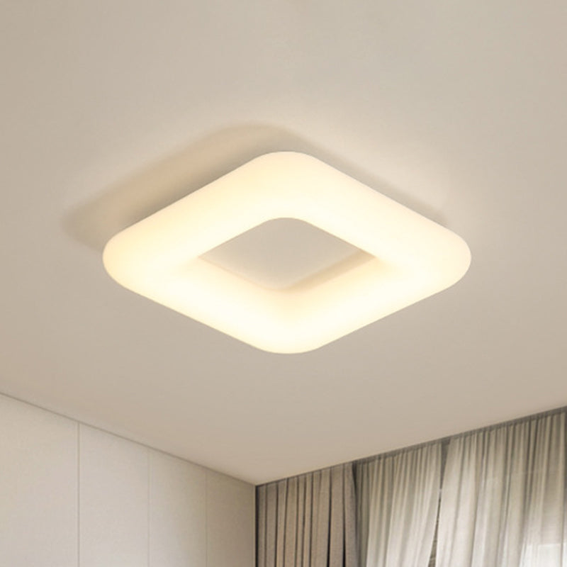 Modern White LED Ceiling Lamp for Bedroom - Acrylic Square Flush Mount, Available in 3 Sizes (18"/23.5"/29.5")