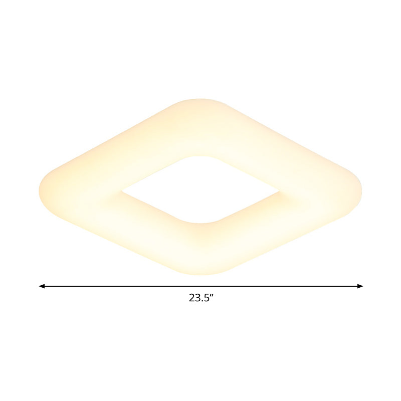 Modern White LED Ceiling Lamp for Bedroom - Acrylic Square Flush Mount, Available in 3 Sizes (18"/23.5"/29.5")