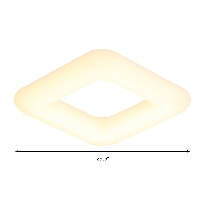 Modern White LED Ceiling Lamp for Bedroom - Acrylic Square Flush Mount, Available in 3 Sizes (18"/23.5"/29.5")