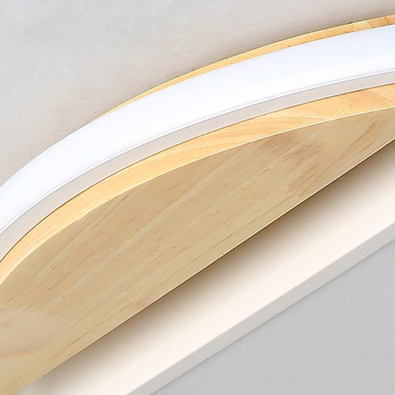 Circular Flush Mount LED Ceiling Light Fixture - Modern Acrylic Design - 16.5" Wide - White/3 Color Light