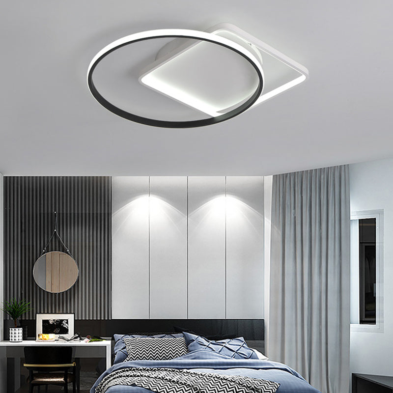 Modernist Acrylic LED Flushmount Ceiling Light in White/Warm Light, 16"/19.5" Wide