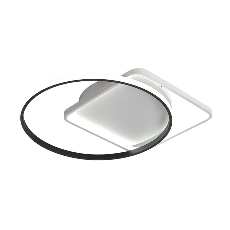 Modernist Acrylic LED Flushmount Ceiling Light in White/Warm Light, 16"/19.5" Wide