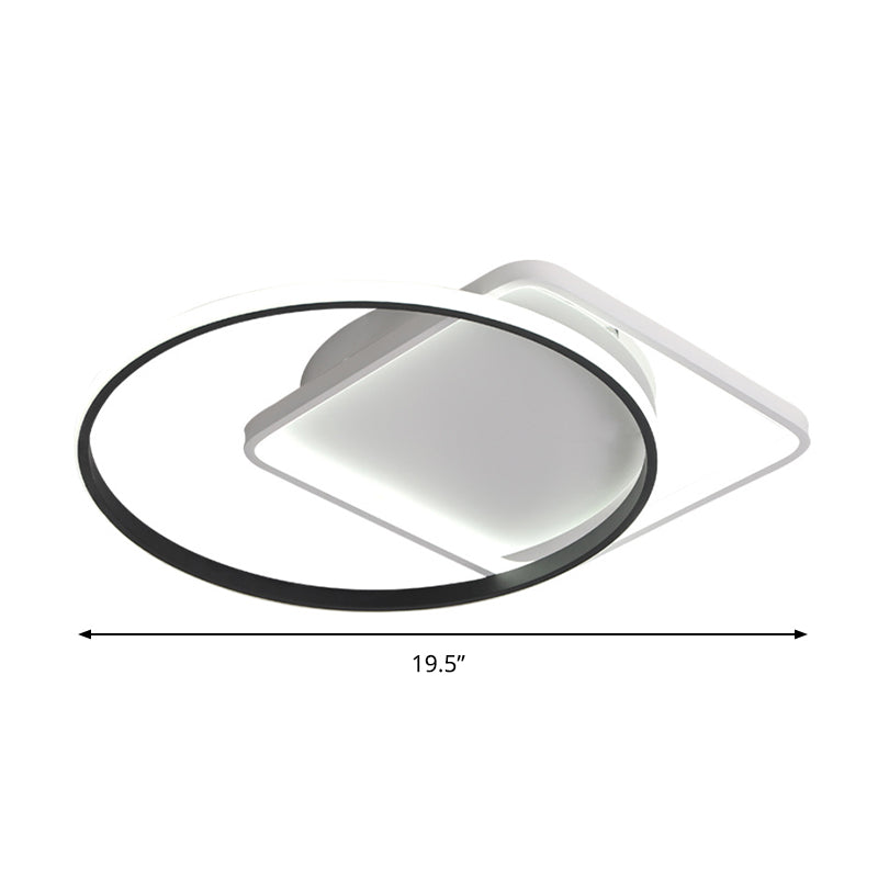 Modernist Acrylic LED Flushmount Ceiling Light in White/Warm Light, 16"/19.5" Wide