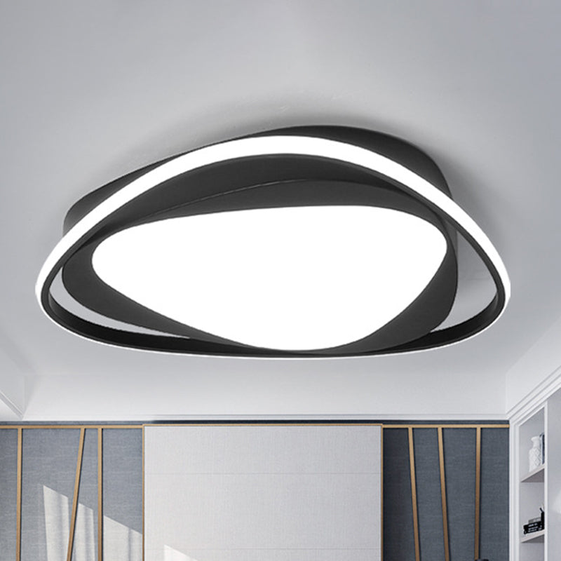 Modern Triangle Metal Ceiling Light Fixture - Black 16.5"/20.5" Wide - LED Flush Mount