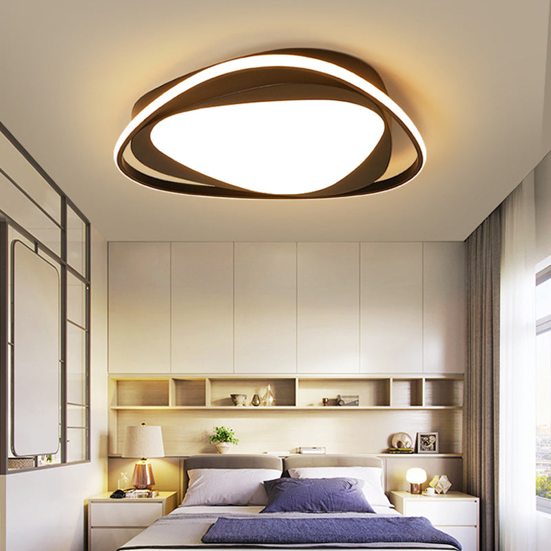 Modern Triangle Metal Ceiling Light Fixture - Black 16.5"/20.5" Wide - LED Flush Mount