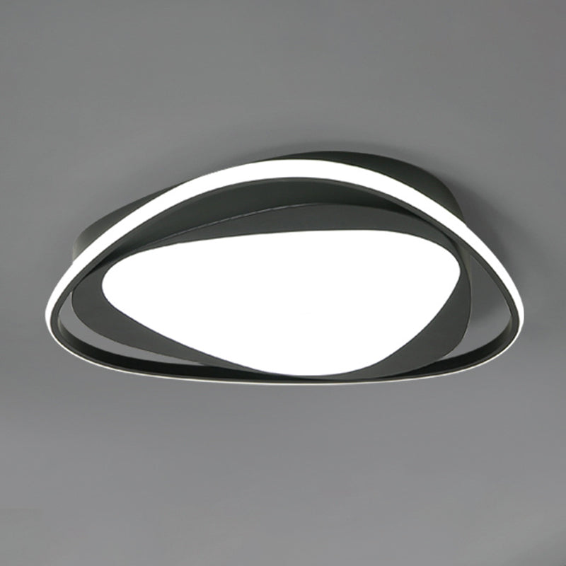 Modern Triangle Metal Ceiling Light Fixture - Black 16.5"/20.5" Wide - LED Flush Mount