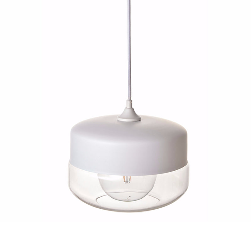 Modern White Glass Pendant Light for Bedroom With Elegant Ceiling Suspension