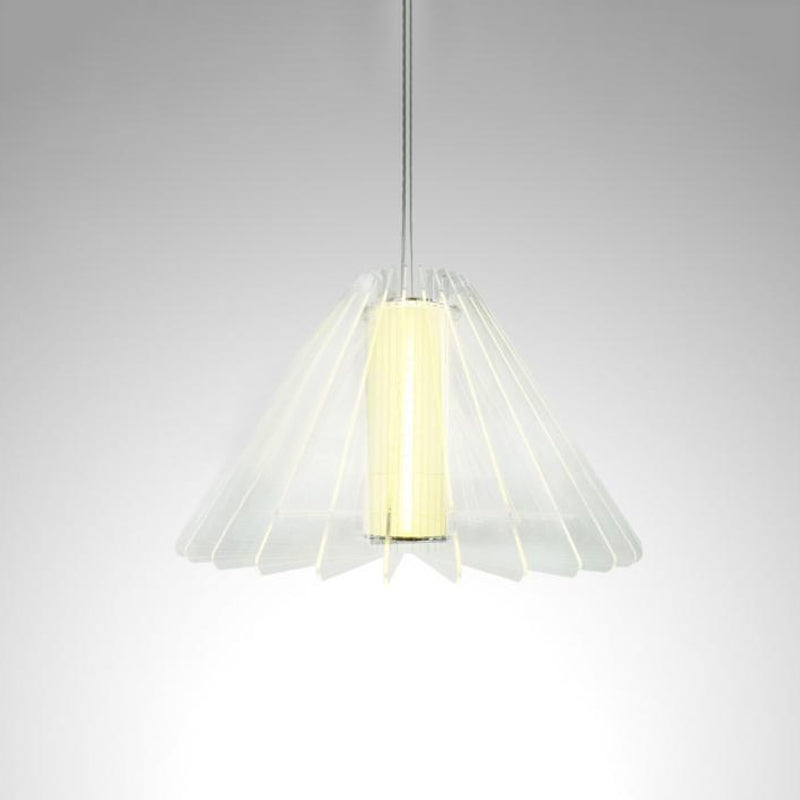 Modern Clear Glass Pendant Lighting For Dining Room Ceiling - Wide Flare Design