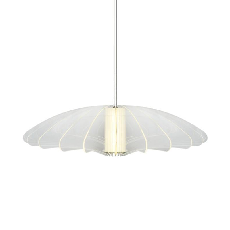 Modern Clear Glass Pendant Lighting For Dining Room Ceiling - Wide Flare Design