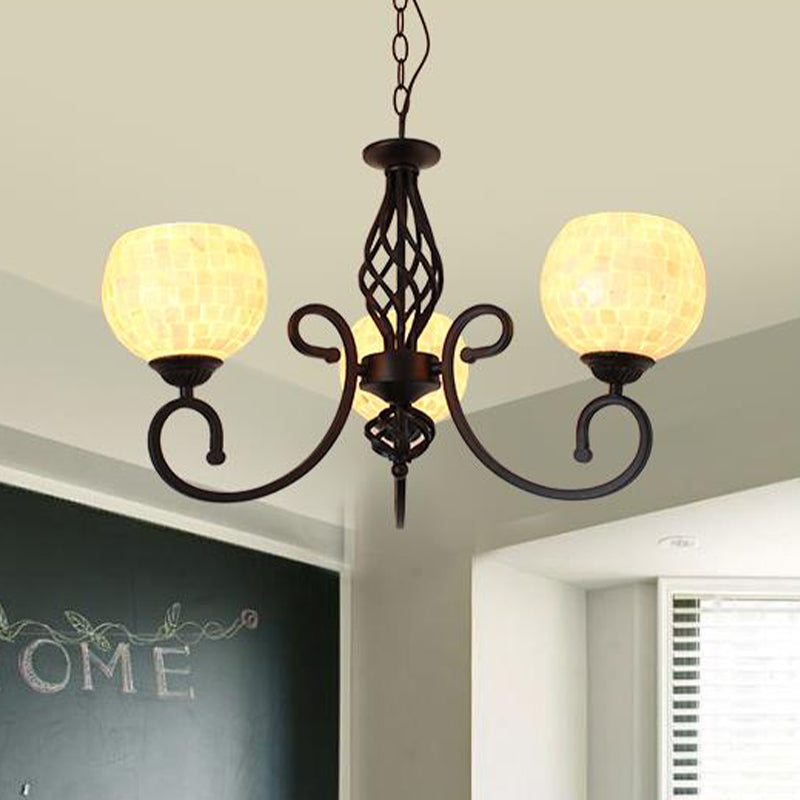 Baroque Shell Chandelier Light Fixture for Kitchen - White with 5/6/8 Lights