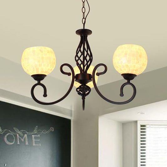 Baroque Shell Chandelier Light Fixture for Kitchen - White with 5/6/8 Lights