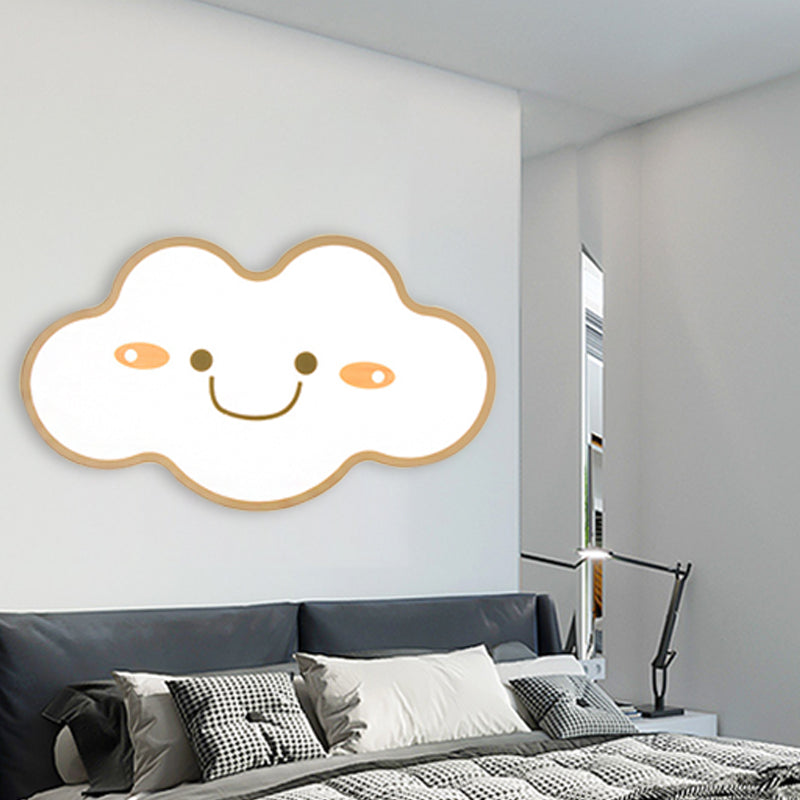 Shy Cloud Acrylic Led Ceiling Light For Childs Bedroom In White / 19.5