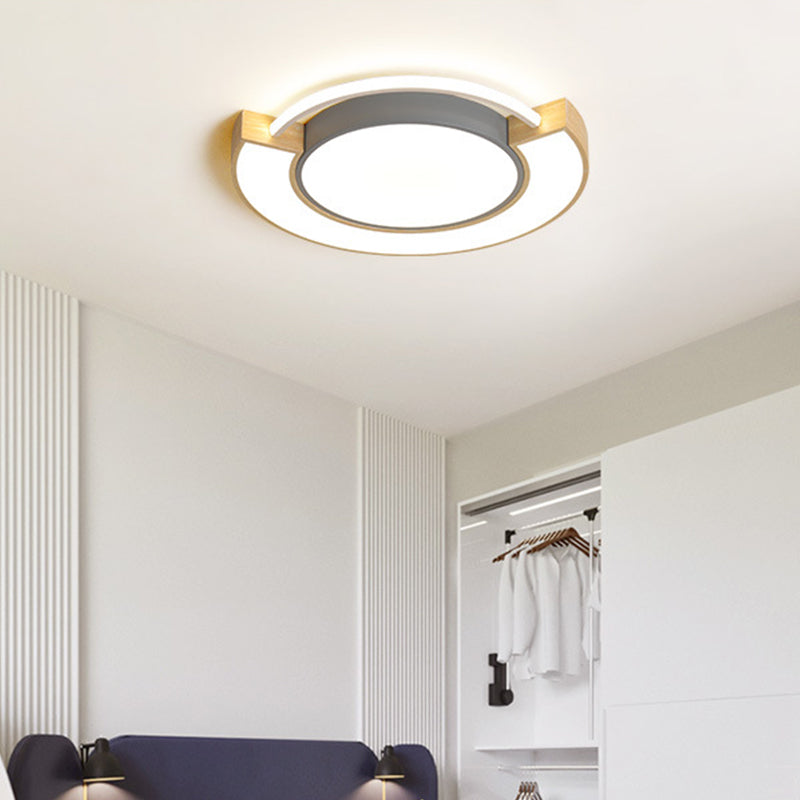 Modern Acrylic LED Flush Mount Light - Grey/Green, 16.5"/20.5" Diameter, White/Warm Light Available