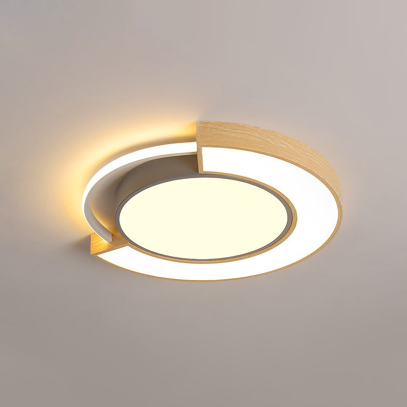 Modern Acrylic LED Flush Mount Light - Grey/Green, 16.5"/20.5" Diameter, White/Warm Light Available