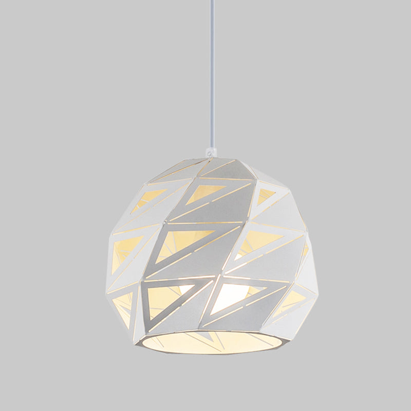Luminaire suspendu en métal découpé au laser de 10"/12,5" : kit de lampe suspendue moderne à 1 lampe en blanc/noir