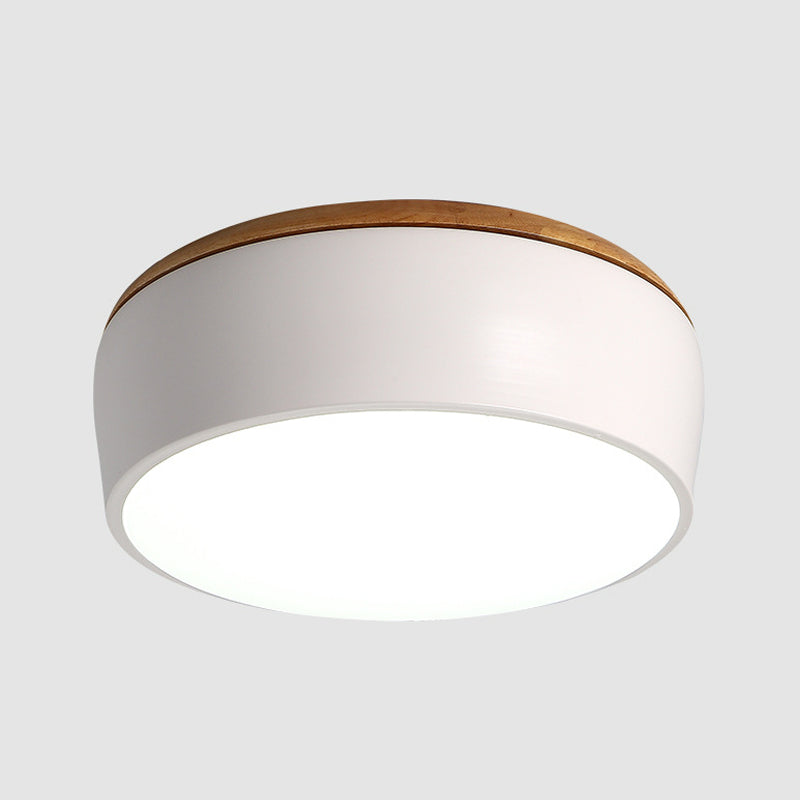Modern Metal LED Ceiling Mounted Lamp with Flush Mount Design, Multiple Colors, and Recessed Diffuser for White/Warm Lighting
