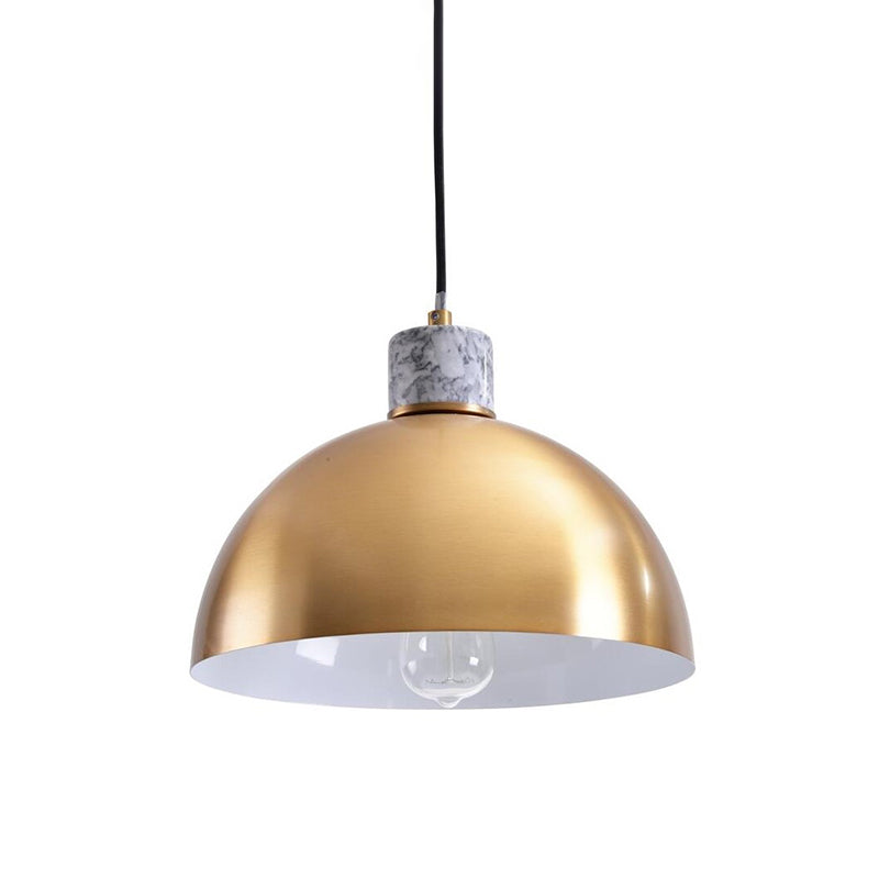 Minimalist Brass Kitchen Pendant Light with Dome Metal Shade
