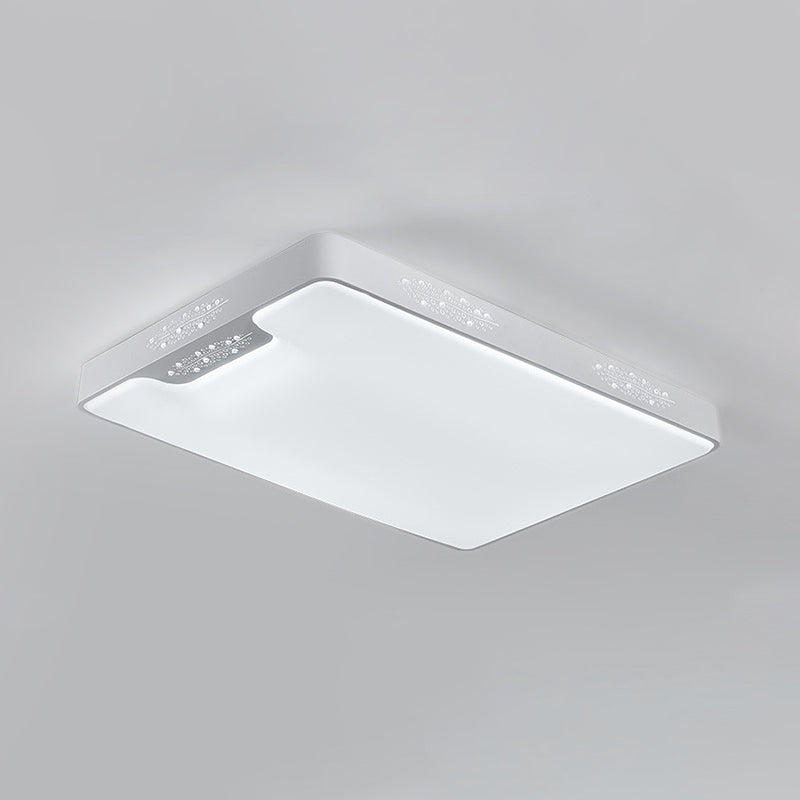 20"/41" Wide White Square/Rectangle LED Flush Mount Modern Ceiling Lamp, Metal