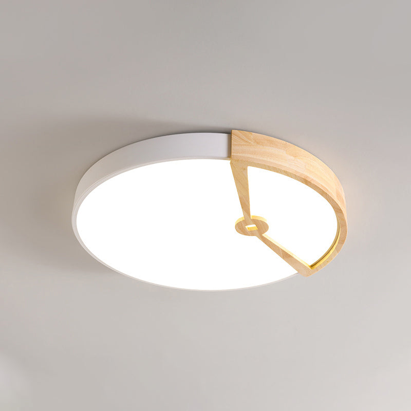 Modern 16"/19.5" Wide Round Metal Ceiling Light Fixture with LED, Flush Mount Lamp in White/Warm Light