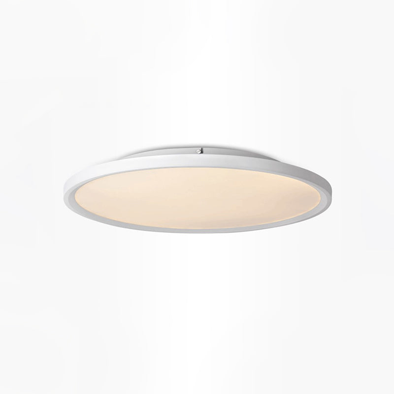 Modern LED Flush Mount Light with Metal Shade and Acrylic Diffuser in White/Warm Light, 16"/19.5" Diameter