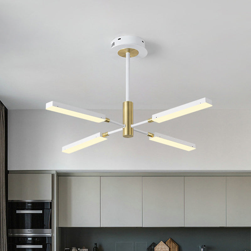 Contemporary Starburst Ceiling Pendant - Acrylic Lights (4/6) Black And Gold/White Gold Chandelier 4
