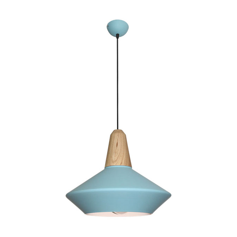 Modern Metal Urn Pendant Light with Blue/Grey Shade – Ideal for Dining Room – 1 Bulb Ceiling Suspension Lamp
