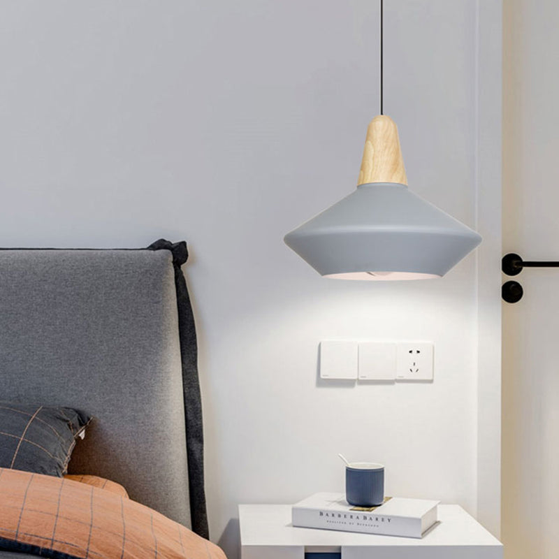Modern Metal Urn Pendant Light with Blue/Grey Shade – Ideal for Dining Room – 1 Bulb Ceiling Suspension Lamp