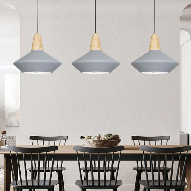 Modernist Metal Urn Pendant Light - Blue/Grey Ideal For Dining Room 1 Bulb Ceiling Suspension Lamp