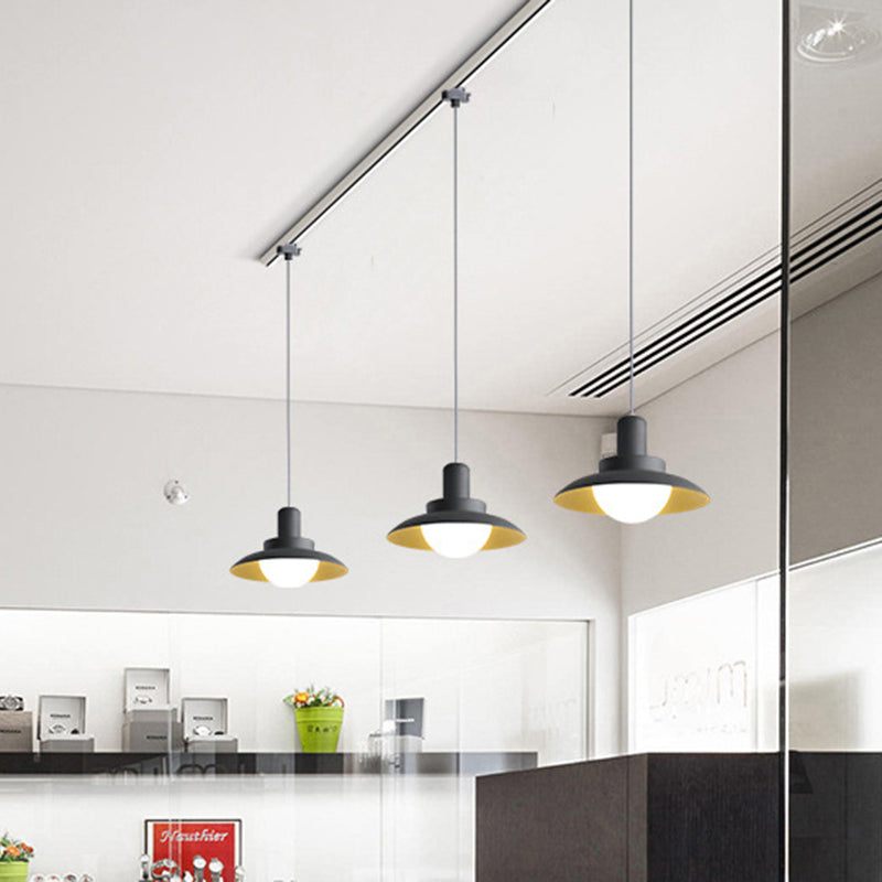 Modern Metal Hanging Light with 1 Grey Head and Warm/White Light