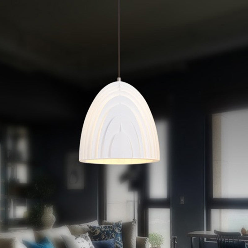 Macaron Down Lighting Pendant Light With Blue/White Trumpet Metal Shade White