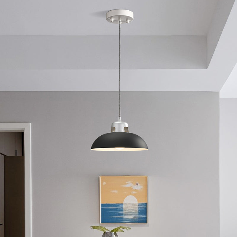 Modern Flared Metal Pendant Light - 1 Head Black/Grey Ceiling Suspension Lamp For Dining Room Black