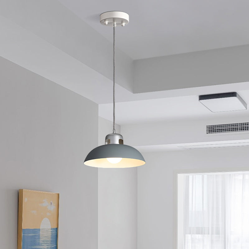 Modern Flared Metal Pendant Light in Black/Grey for Dining Room Ceiling