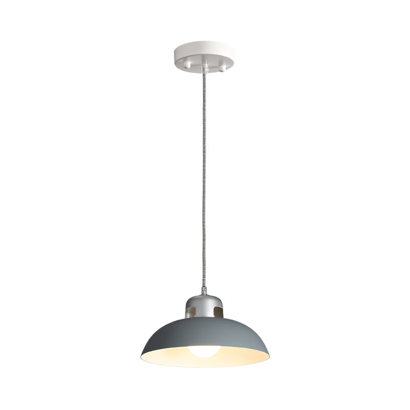 Modern Flared Metal Pendant Light - 1 Head Black/Grey Ceiling Suspension Lamp For Dining Room