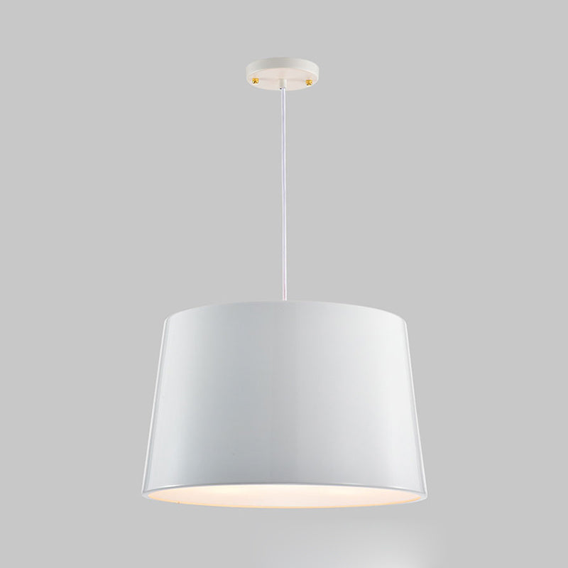 Suspension tambour moderne à 1 ampoule noire/blanche avec abat-jour en métal, éclairage de plafond suspendu