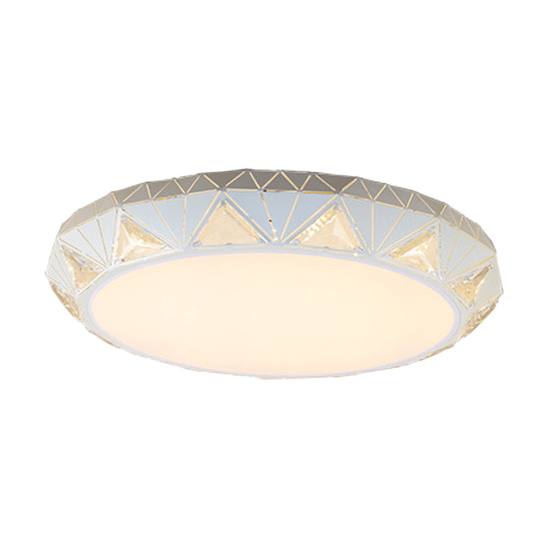 Contemporary Crystal White LED Ceiling Light - Modern Tapered Shape - Remote Control & Stepless Dimming Options