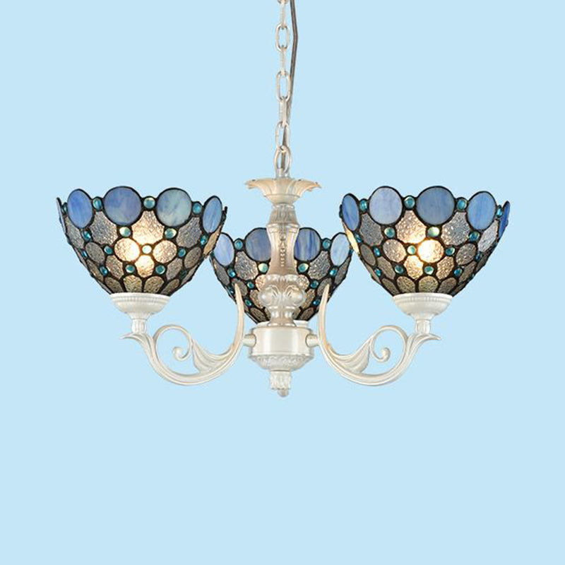 Kit de lustre en verre taillé blanc - 3/5 lumières pour l'éclairage de la chambre par Tiffany