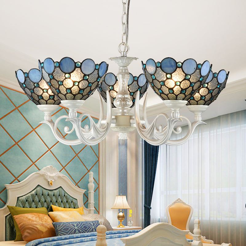 Kit de lustre en verre taillé blanc - 3/5 lumières pour l'éclairage de la chambre par Tiffany